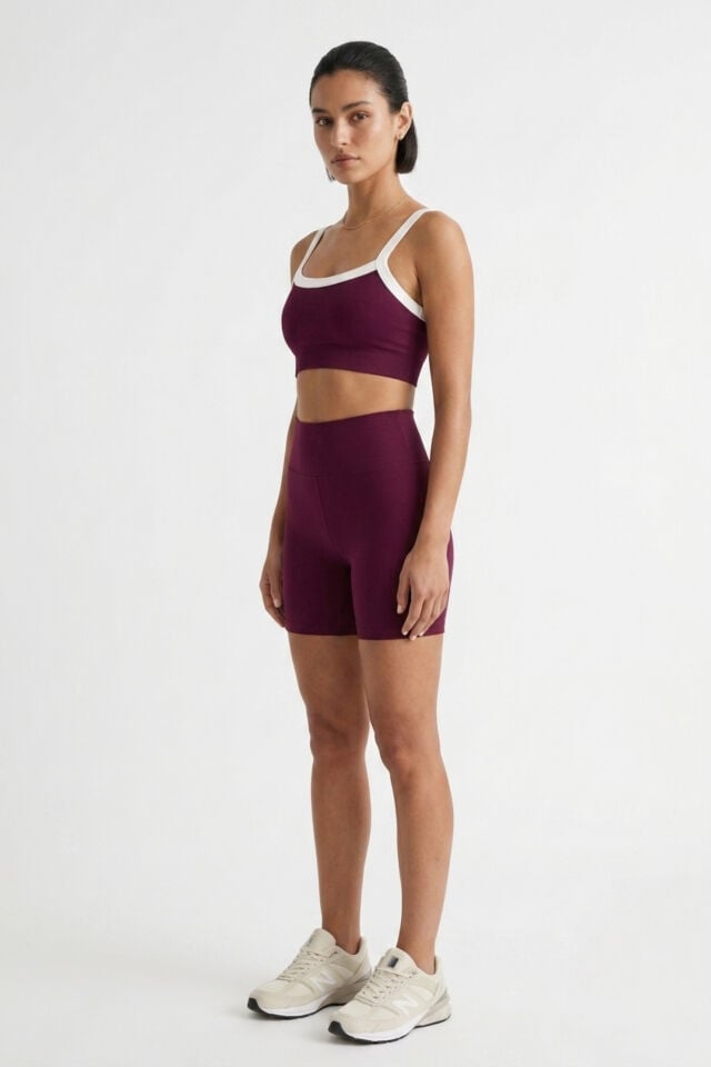 Biyeli Destekli Dikişsiz Kadın Spor Sütyen Bra M/L - Bordo